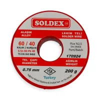 Soldex Kaliteli Lehim Teli 0,75 mm 1 Gram Fiyatı Soldex Kaliteli Lehim Teli 0,75 mm 1 Gram Fiyatı