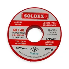 Soldex Kaliteli Lehim Teli 0,75 mm 1 Gram Fiyatı Soldex Kaliteli Lehim Teli 0,75 mm 1 Gram Fiyatı